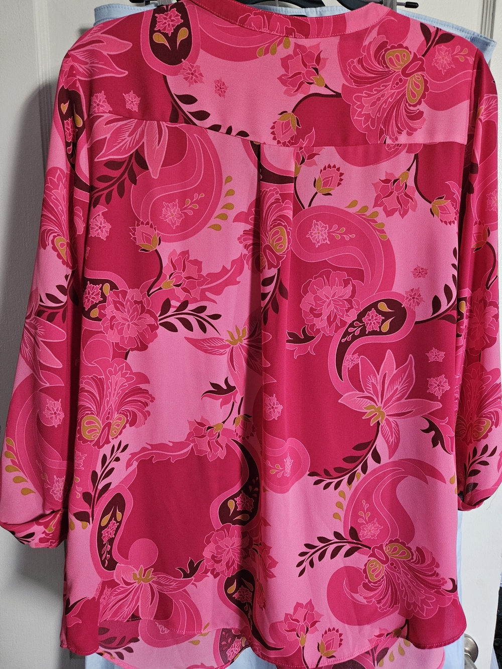 JM Collection Hot Pink Floral Print Top